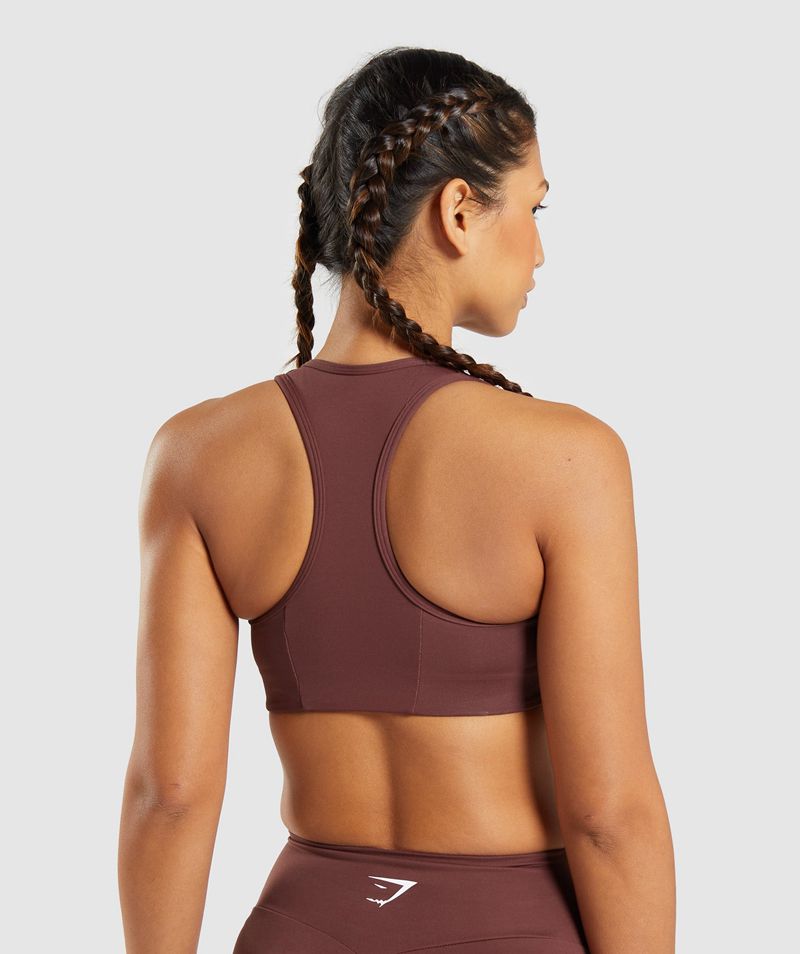 Women's Gymshark Essential Racer Back Sports Bra Burgundy | USA  2634-BELPM