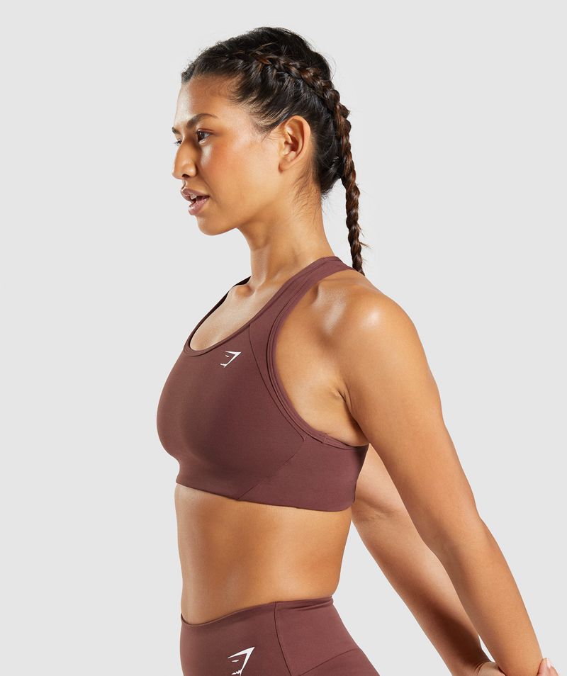 Women's Gymshark Essential Racer Back Sports Bra Burgundy | USA  2634-BELPM