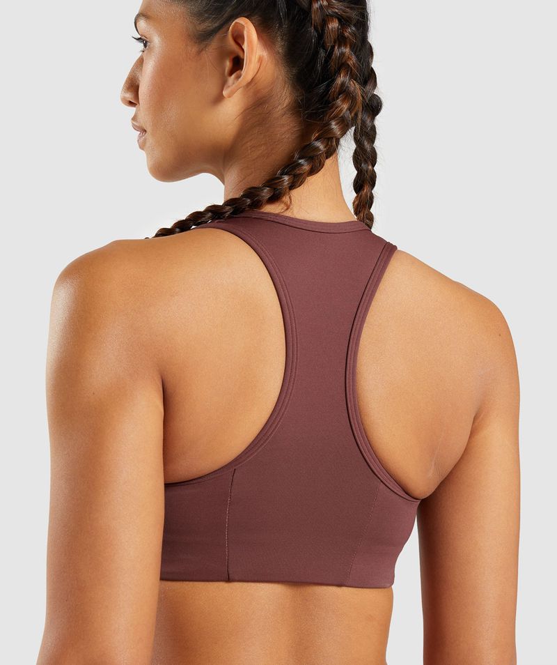 Women's Gymshark Essential Racer Back Sports Bra Burgundy | USA  2634-BELPM