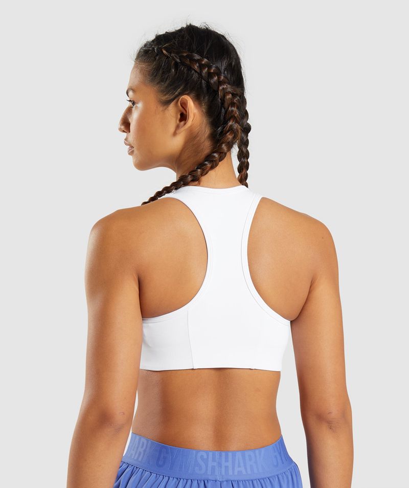 Women's Gymshark Essential Racer Back Sports Bra White | USA  3724-LETHY