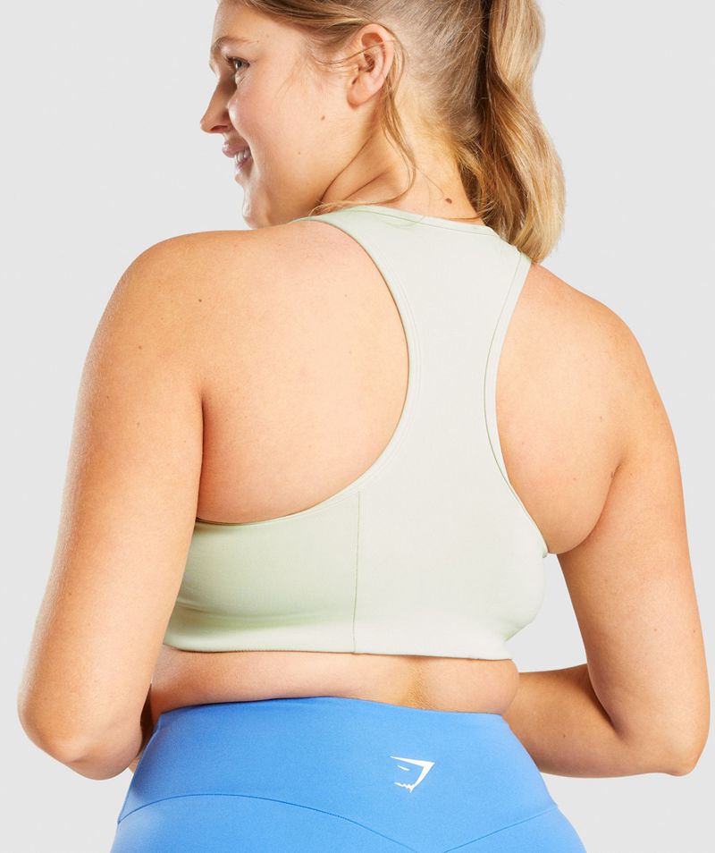 Women's Gymshark Essential Racer Back Sports Bra Light Green | USA  4963-HVDYM