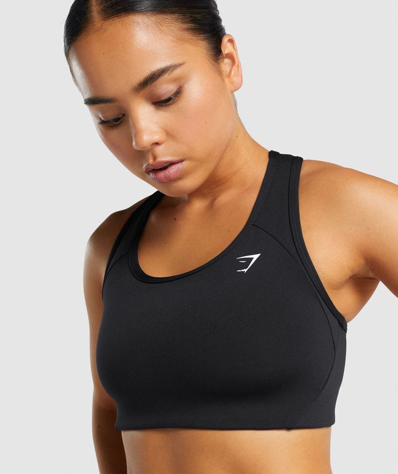 Women's Gymshark Essential Racer Back Sports Bra Black | USA  7361-MLRAU