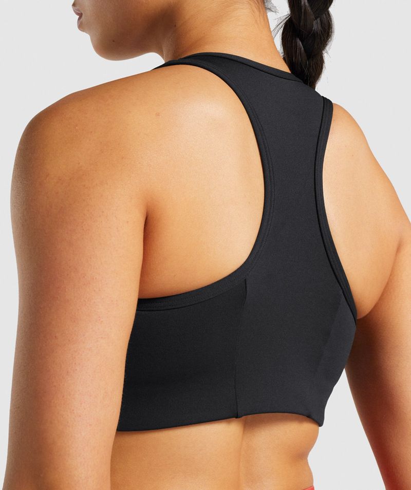 Women's Gymshark Essential Racer Back Sports Bra Black | USA  7361-MLRAU