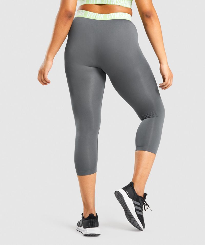 Women's Gymshark Fit Seamless Cropped Leggings Grey | USA  7096-NOIZA