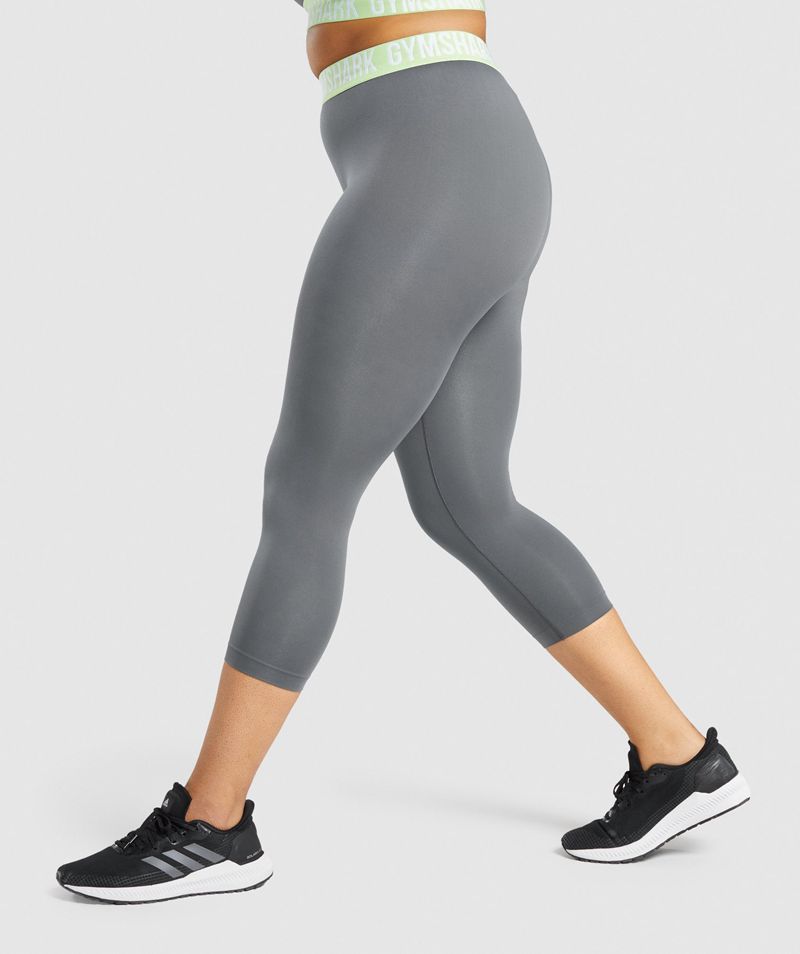 Women's Gymshark Fit Seamless Cropped Leggings Grey | USA  7096-NOIZA