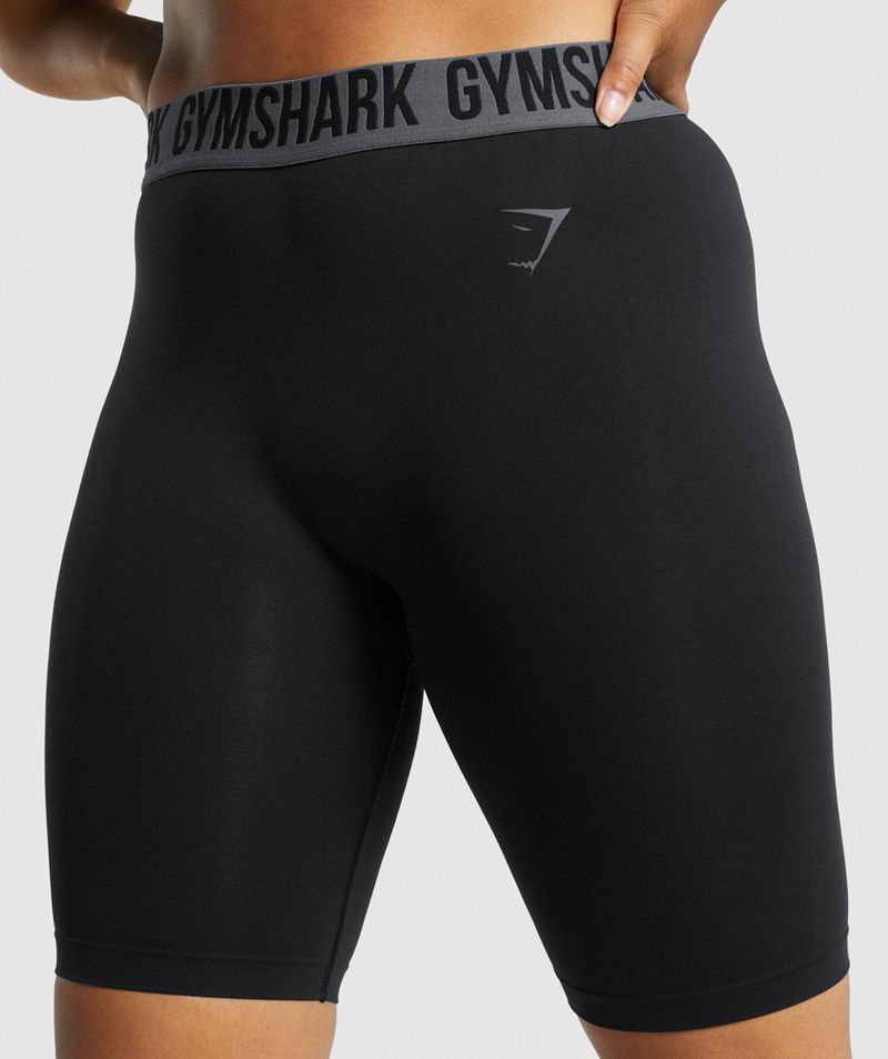 Women's Gymshark Fit Seamless Cycling Shorts Black | USA  5089-KCQPD