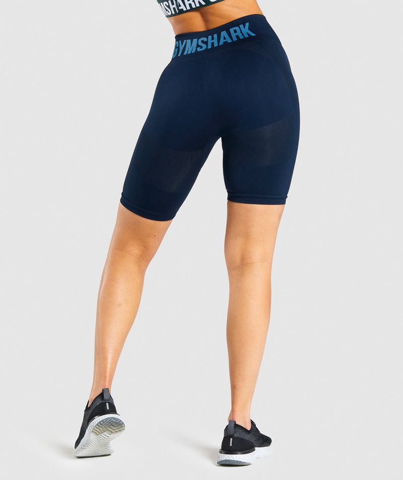 Women's Gymshark Flex Cycling Shorts Navy | USA  5940-HRDEJ