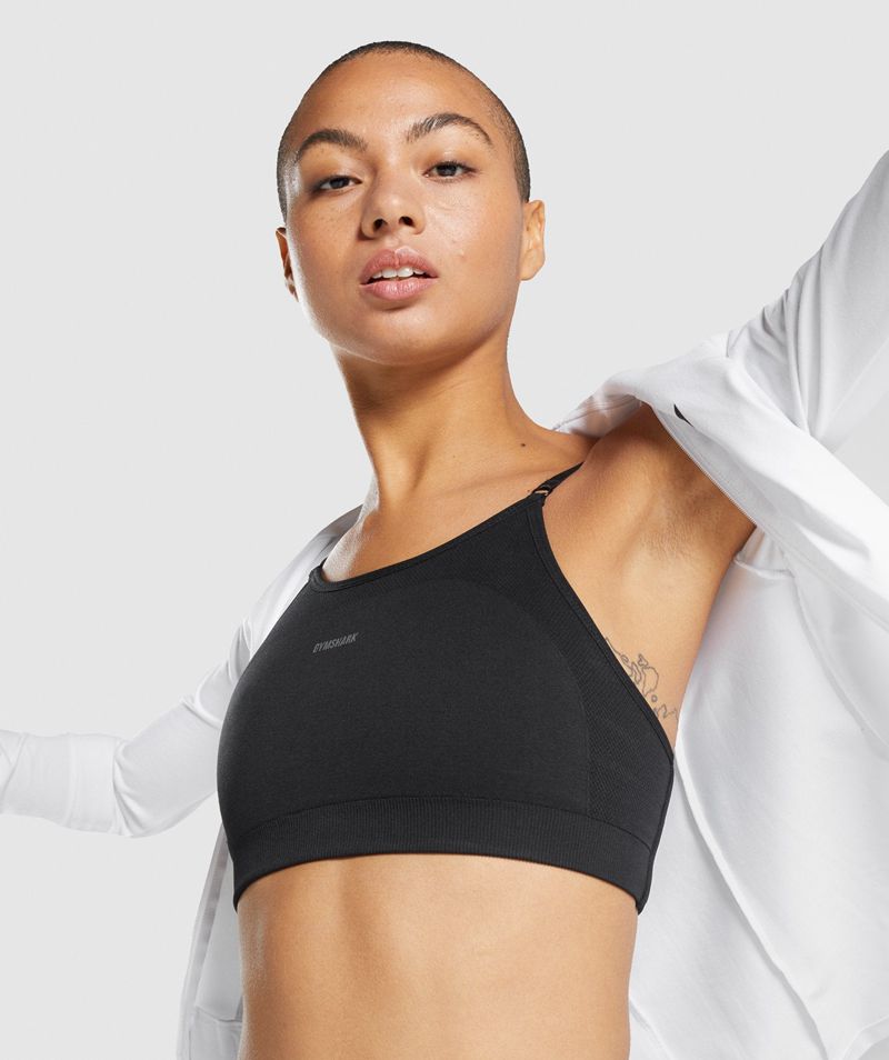 Women's Gymshark Flex Strappy Sports Bra Black | USA  0384-QRBMJ