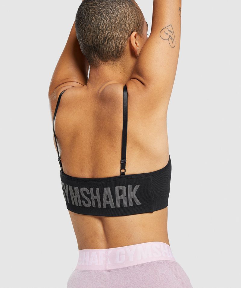 Women's Gymshark Flex Strappy Sports Bra Black | USA  0384-QRBMJ