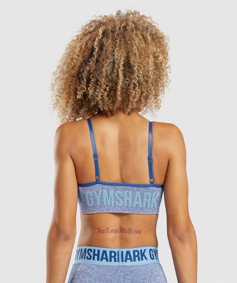 Women's Gymshark Flex Strappy Sports Bra Blue | USA  2953-HKBJI