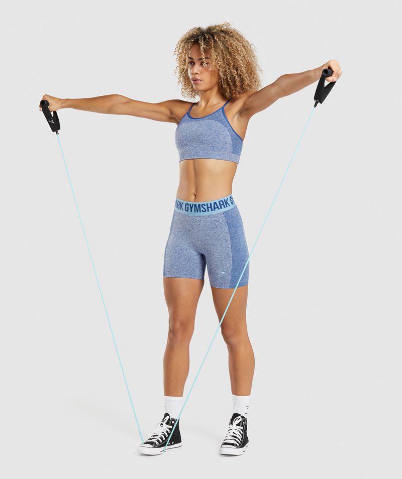 Women's Gymshark Flex Strappy Sports Bra Blue | USA  2953-HKBJI