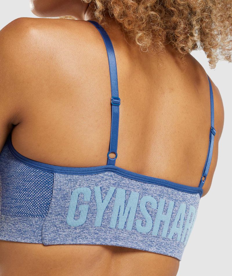 Women's Gymshark Flex Strappy Sports Bra Blue | USA  2953-HKBJI