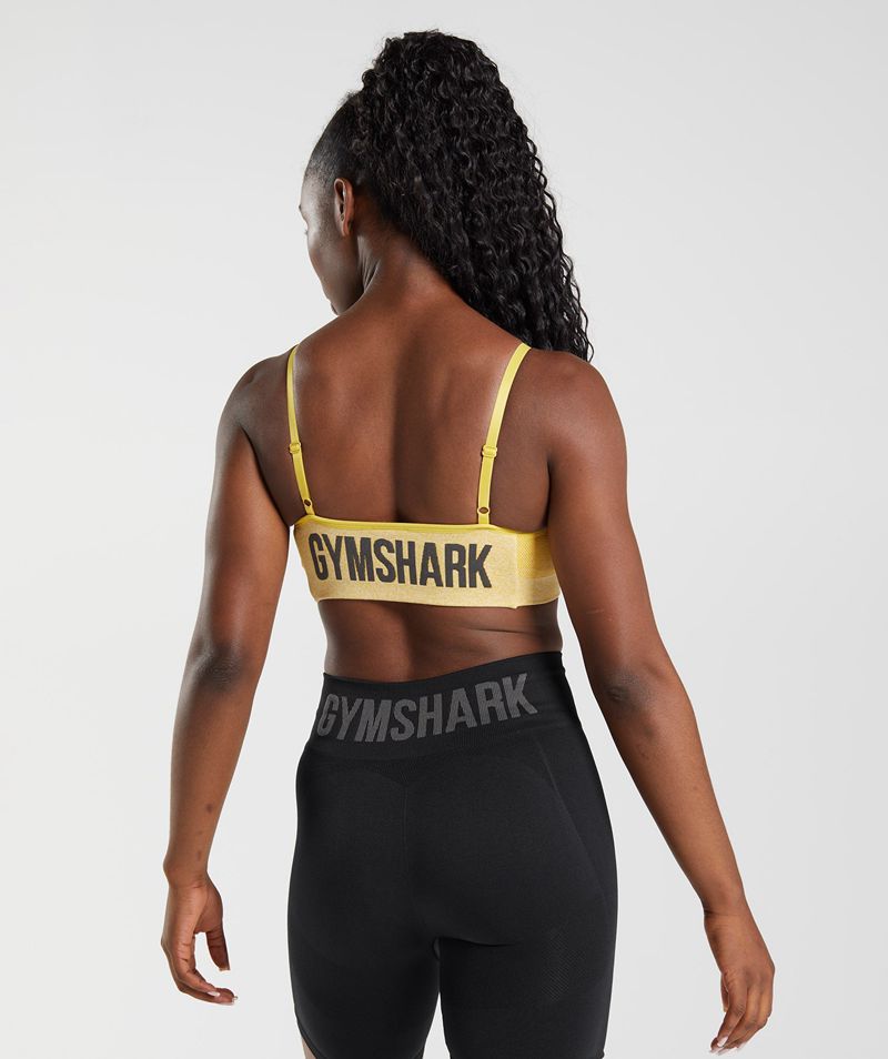 Women's Gymshark Flex Strappy Sports Bra Yellow | USA  4375-XYHVD