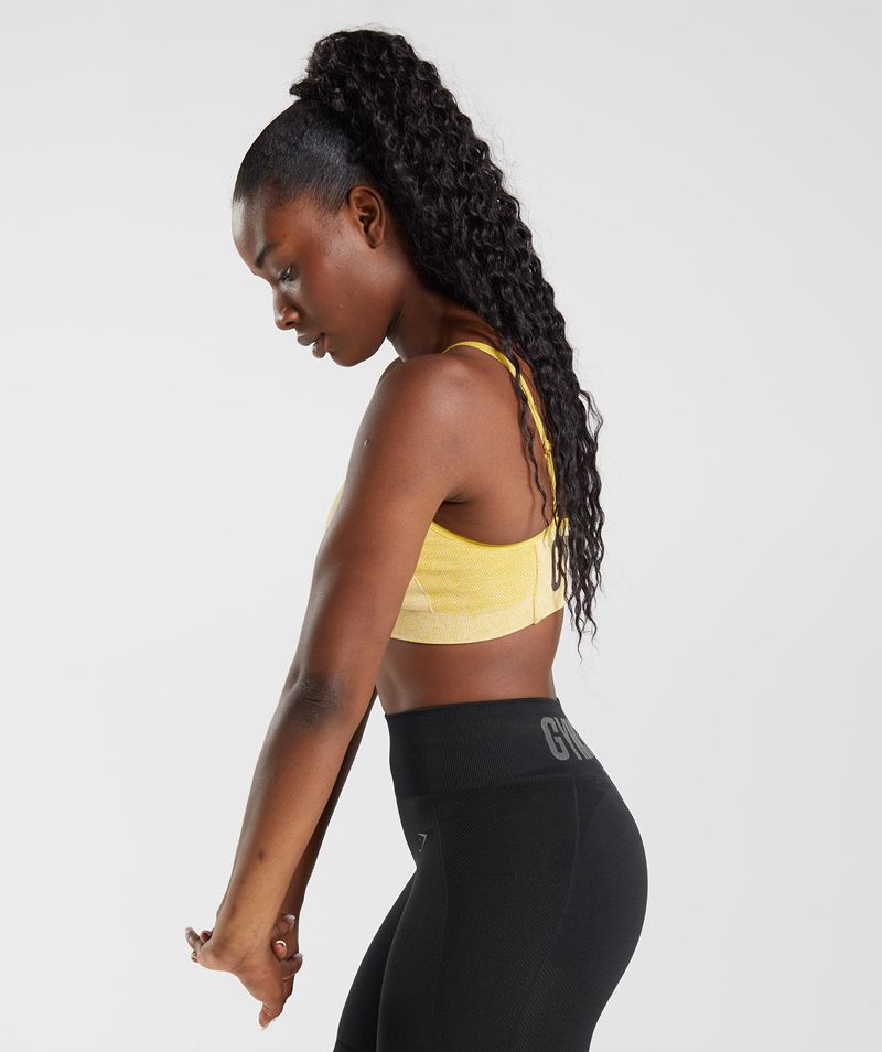 Women's Gymshark Flex Strappy Sports Bra Yellow | USA  4375-XYHVD