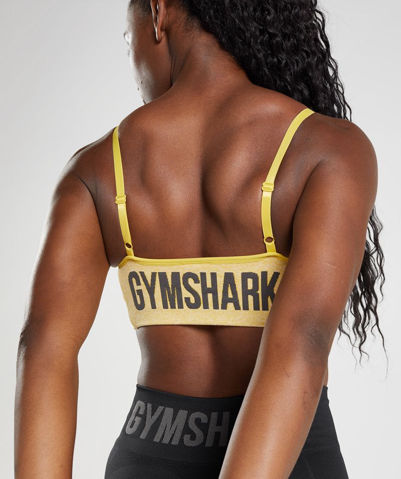 Women's Gymshark Flex Strappy Sports Bra Yellow | USA  4375-XYHVD