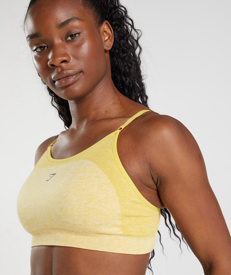 Women's Gymshark Flex Strappy Sports Bra Yellow | USA  4375-XYHVD