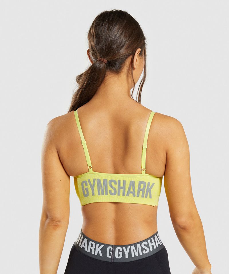 Women's Gymshark Flex Strappy Sports Bra Yellow | USA  5832-QXSJV