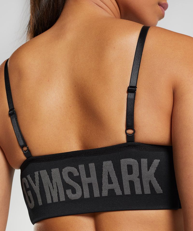 Women's Gymshark Flex Strappy Sports Bra Black | USA  6183-SHXVI