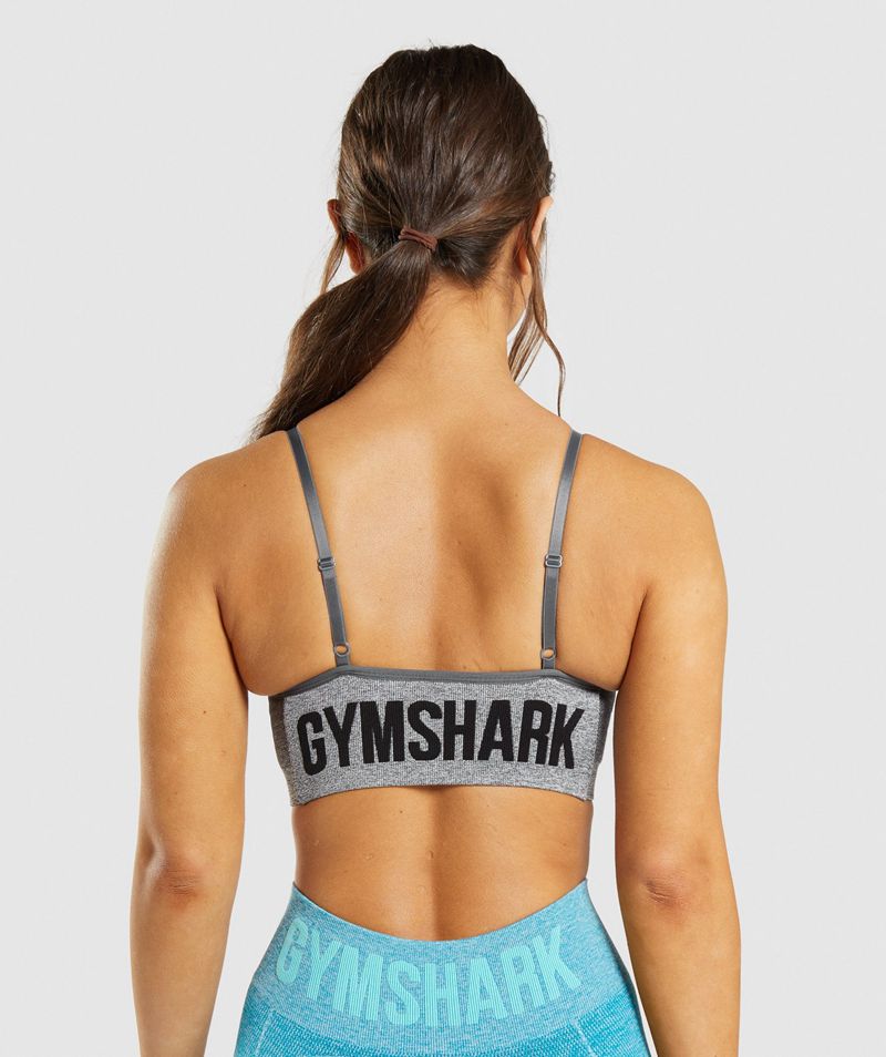 Women's Gymshark Flex Strappy Sports Bra Grey | USA  8709-ATODG