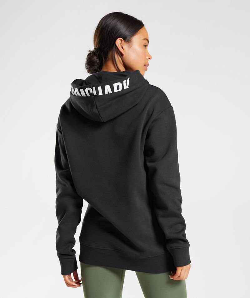 Women's Gymshark Fraction Hoodie Black | USA  3860-BDSJT