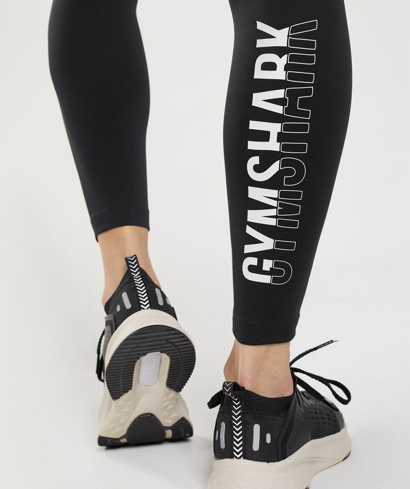 Women's Gymshark Fraction Leggings Black | USA  3721-BKQPG