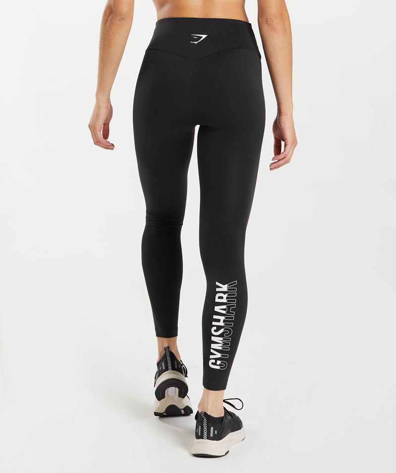 Women\'s Gymshark Fraction Leggings Black | USA  3721-BKQPG