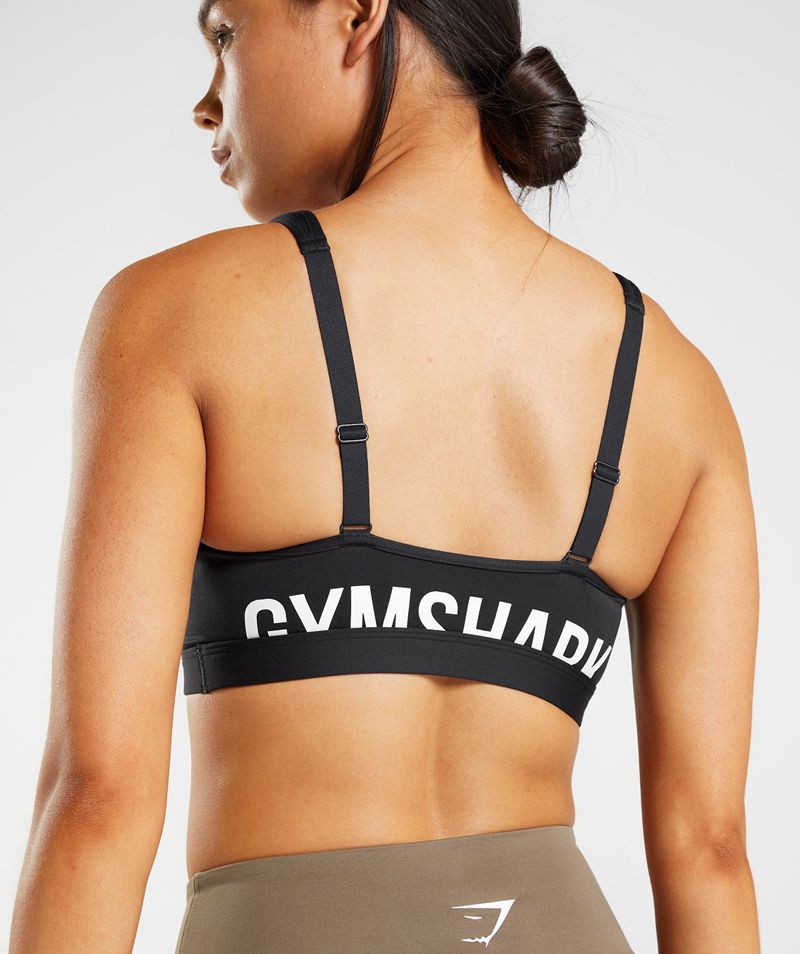 Women's Gymshark Fraction Sports Bra Black | USA  3168-IQNYV