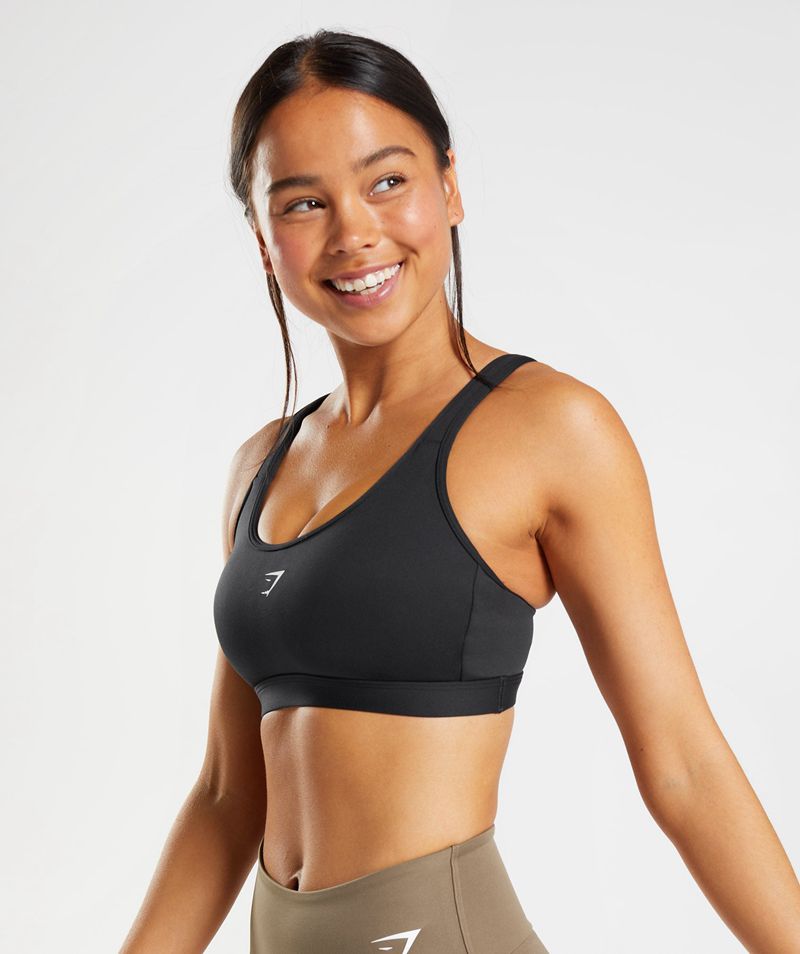 Women's Gymshark Fraction Sports Bra Black | USA  3168-IQNYV