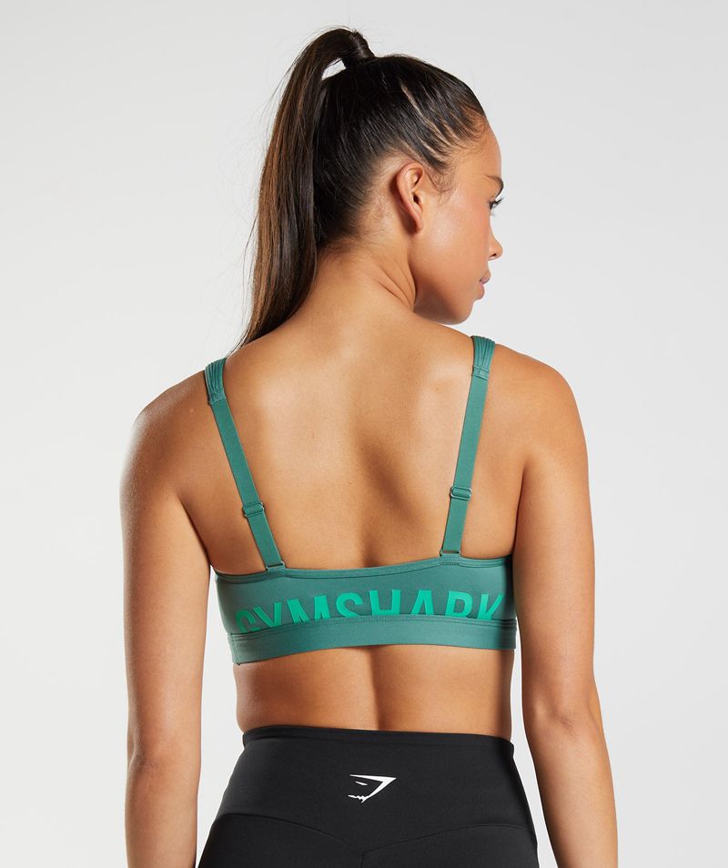 Women's Gymshark Fraction Sports Bra Green | USA  3105-GIKAZ