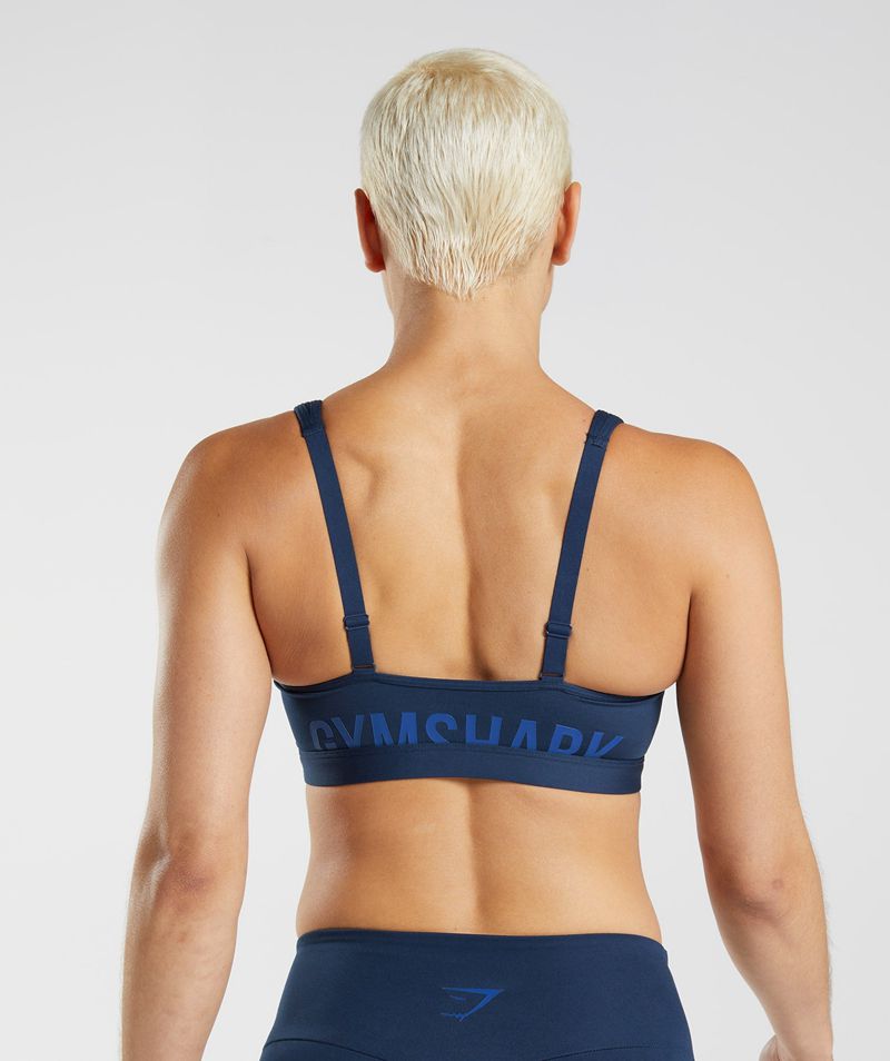 Women's Gymshark Fraction Sports Bra Navy | USA  7680-WKNCP