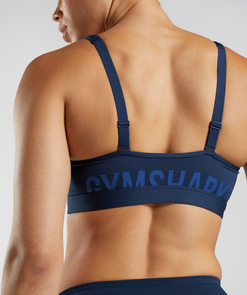 Women's Gymshark Fraction Sports Bra Navy | USA  7680-WKNCP