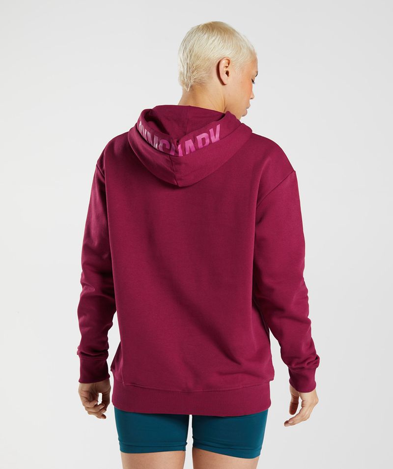 Women's Gymshark Graphics Fraction Hoodie Pink | USA  0648-QWTKC