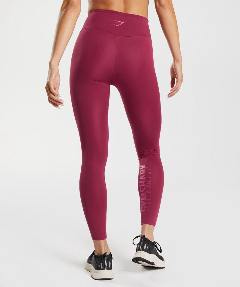 Women\'s Gymshark Graphics Fraction Leggings Pink | USA  8624-NWYGR