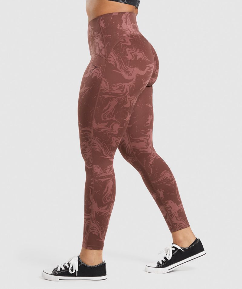 Women's Gymshark Gs Power High Rise Leggings Burgundy | USA  1789-ZVGCI