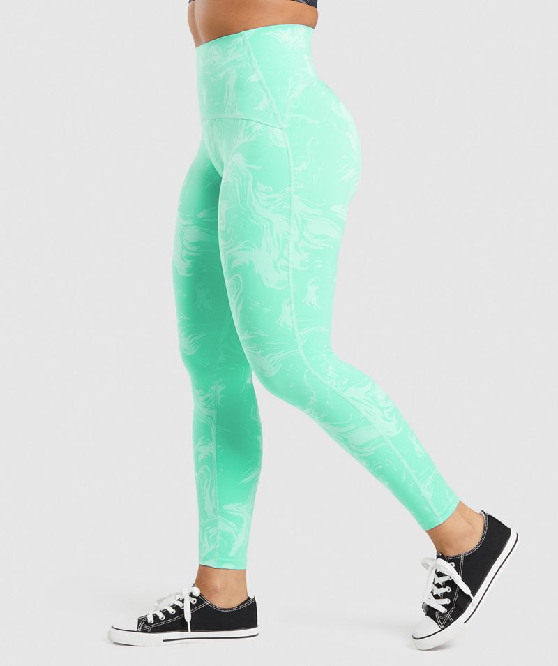 Women's Gymshark Gs Power High Rise Leggings Light Turquoise | USA  4139-NTDCJ