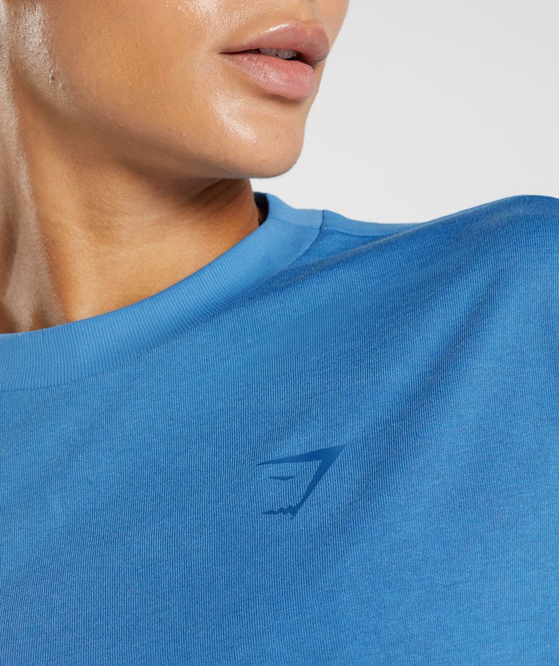 Women's Gymshark Gs Power Midi Tops Blue | USA  7346-TNYQS