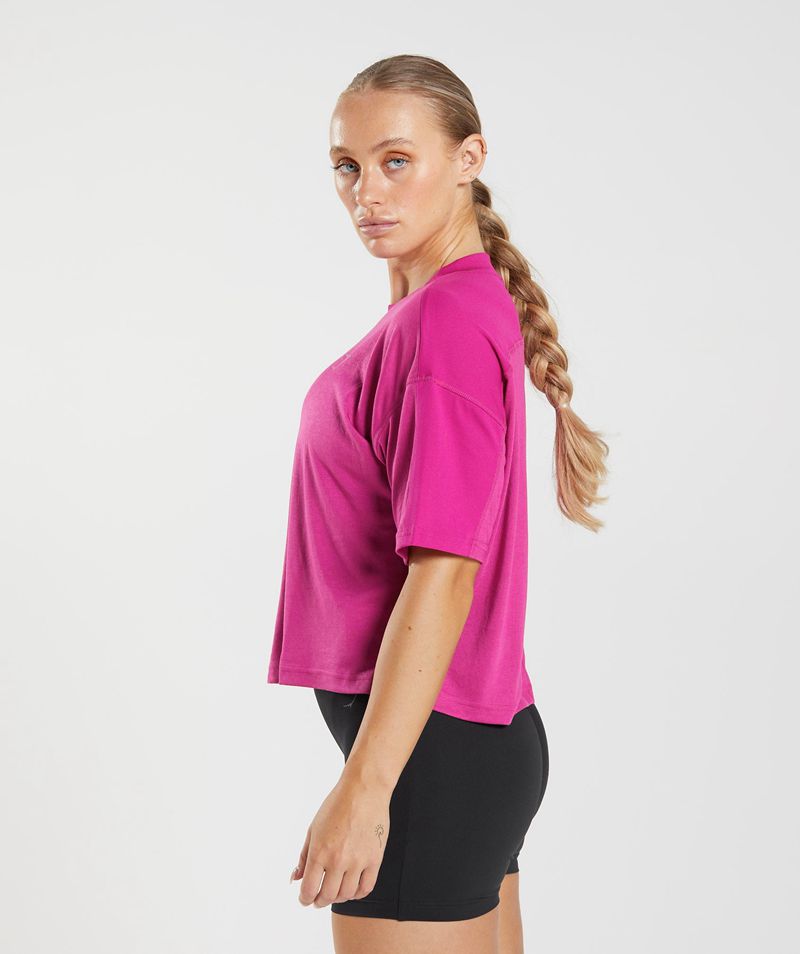 Women's Gymshark Gs Power Midi Tops Pink | USA  7125-GKMXY