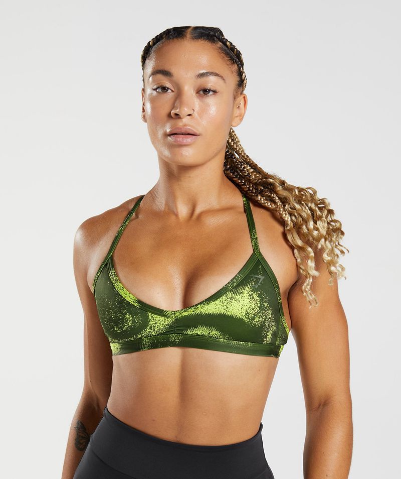 Women\'s Gymshark Gs Power Minimal Sports Bra Olive | USA  1470-UILSG