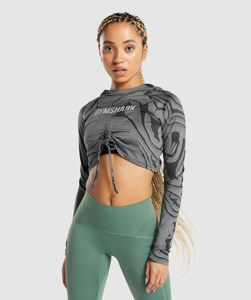 Women\'s Gymshark Gs Power Pullover Black | USA  1895-EXZVD