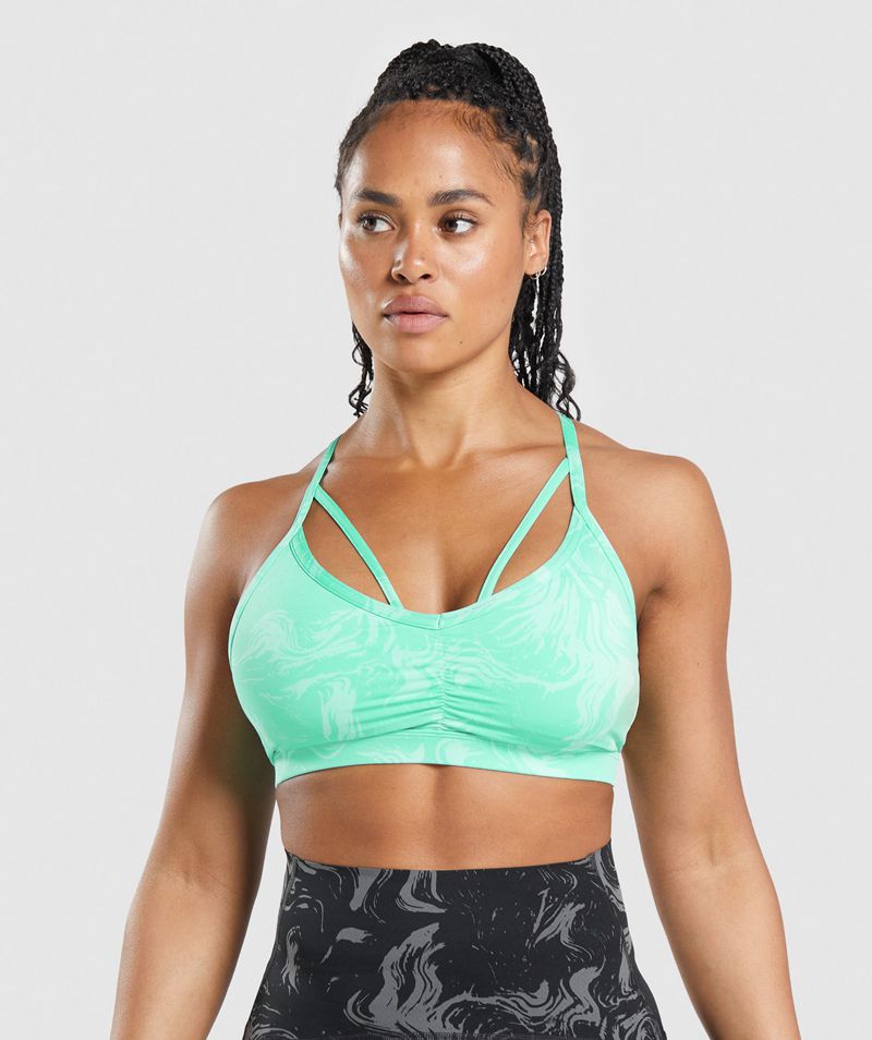 Women\'s Gymshark Gs Power Sports Bra Light Turquoise | USA  7396-JNUKZ