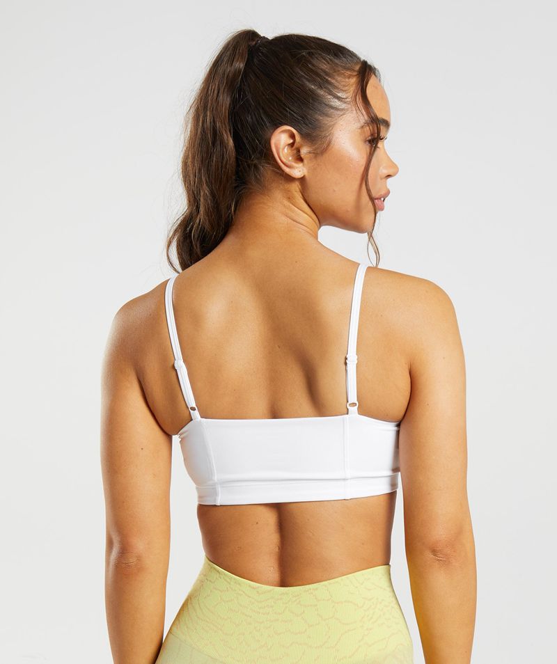 Women's Gymshark Legacy Bandeau Sports Bra White | USA  2034-TVFNP