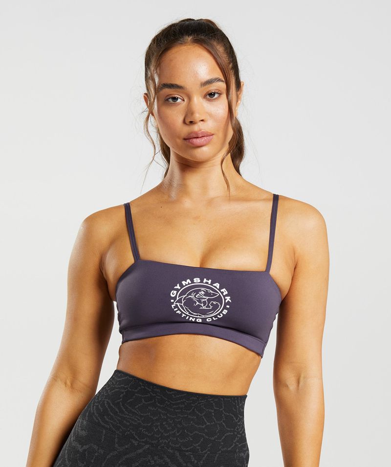 Women\'s Gymshark Legacy Bandeau Sports Bra Purple | USA  8209-CVFLU