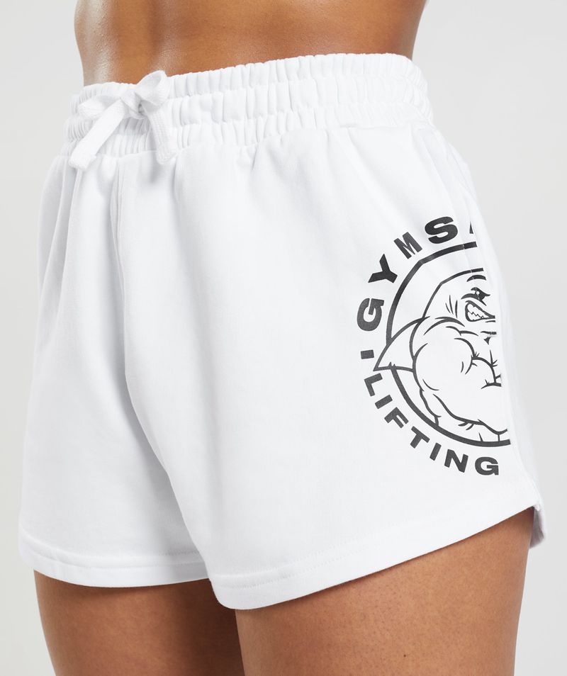 Women's Gymshark Legacy Shorts White | USA  2580-JRKBH