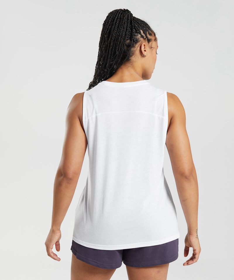 Women's Gymshark Legacy Tank Tops White | USA  8150-SFUHL