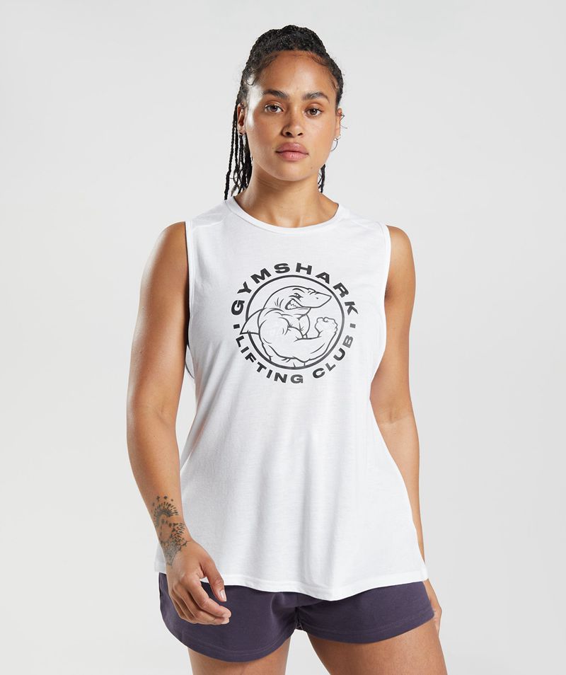 Women\'s Gymshark Legacy Tank Tops White | USA  8150-SFUHL