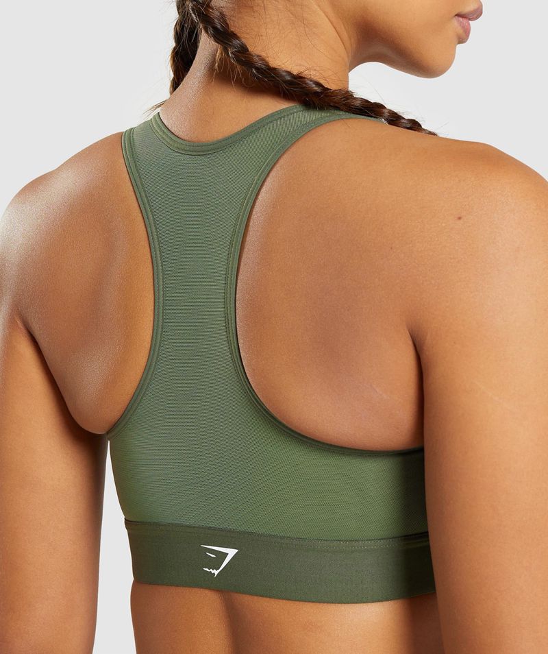 Women's Gymshark Lightweight High Support Sports Bra Olive | USA  2571-GXRBI