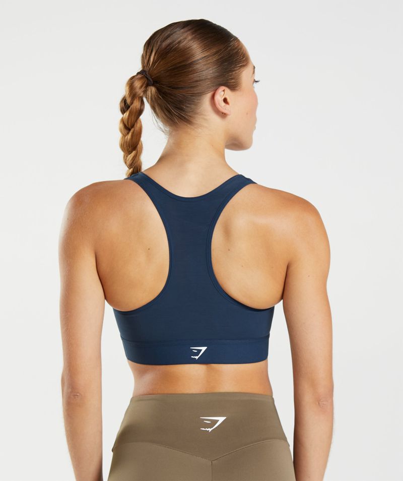 Women's Gymshark Lightweight High Support Sports Bra Navy | USA  3204-VJNUS