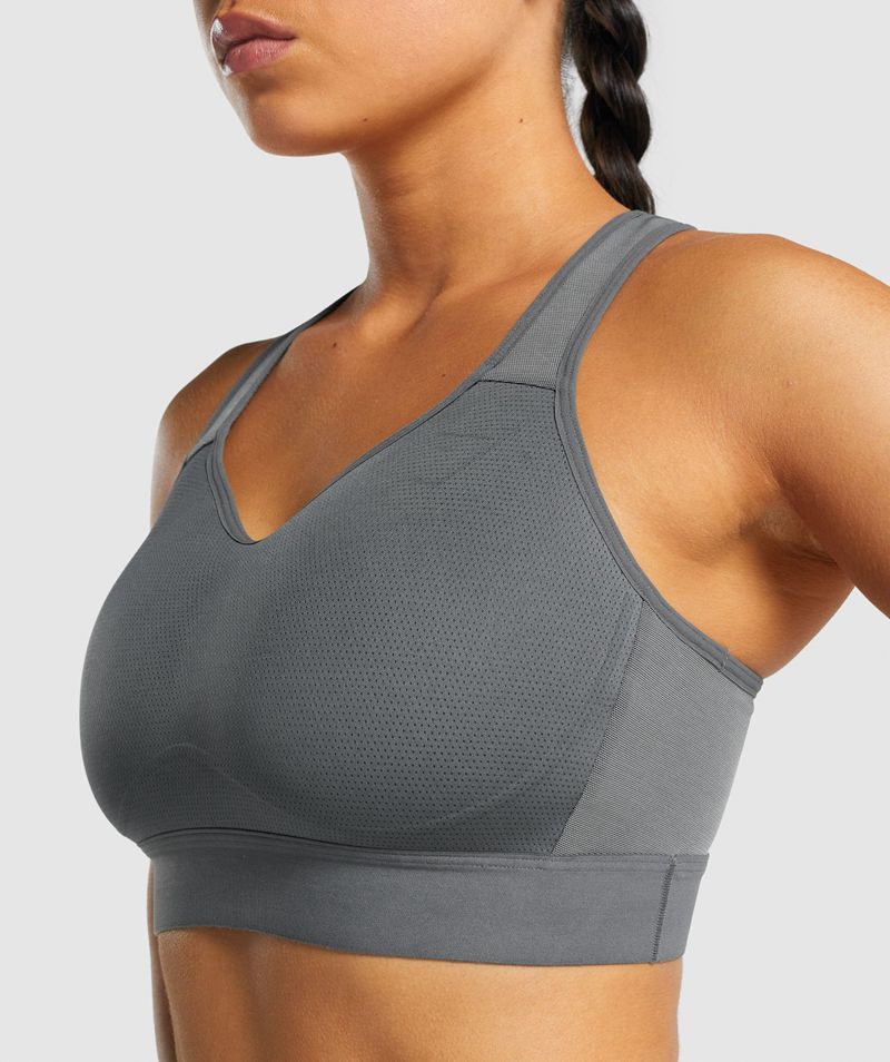 Women's Gymshark Lightweight High Support Sports Bra Grey | USA  5246-ODIUW