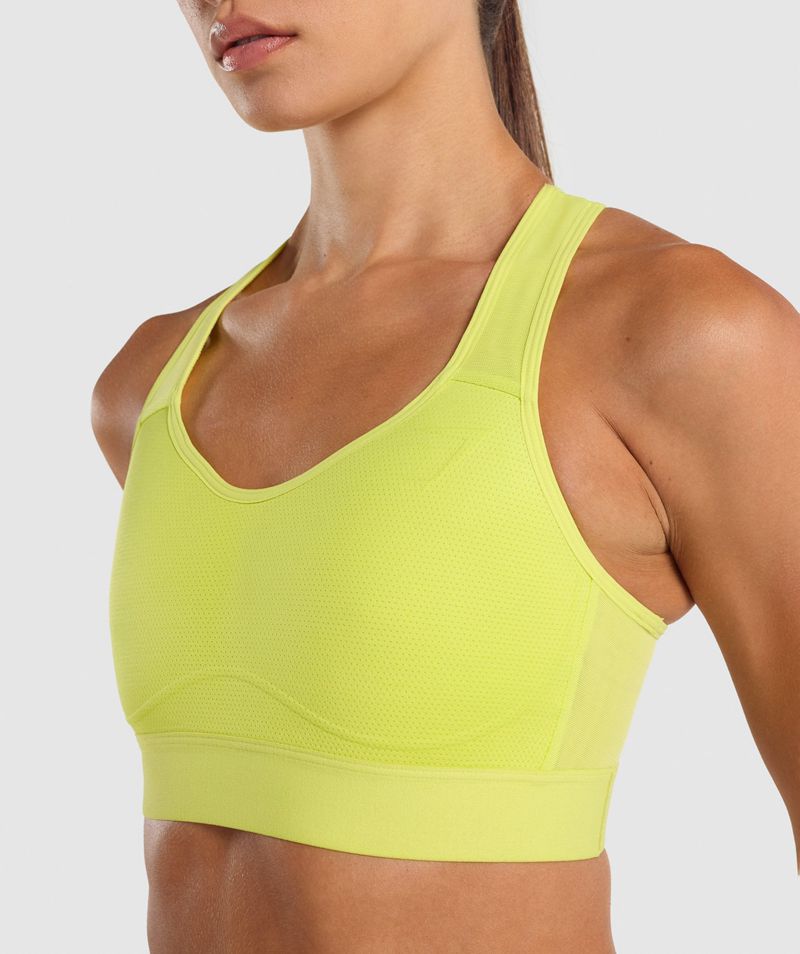 Women's Gymshark Lightweight High Support Sports Bra Yellow | USA  6108-BZHLP