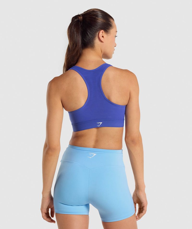 Women's Gymshark Lightweight High Support Sports Bra Dark Blue | USA  8137-EDROX